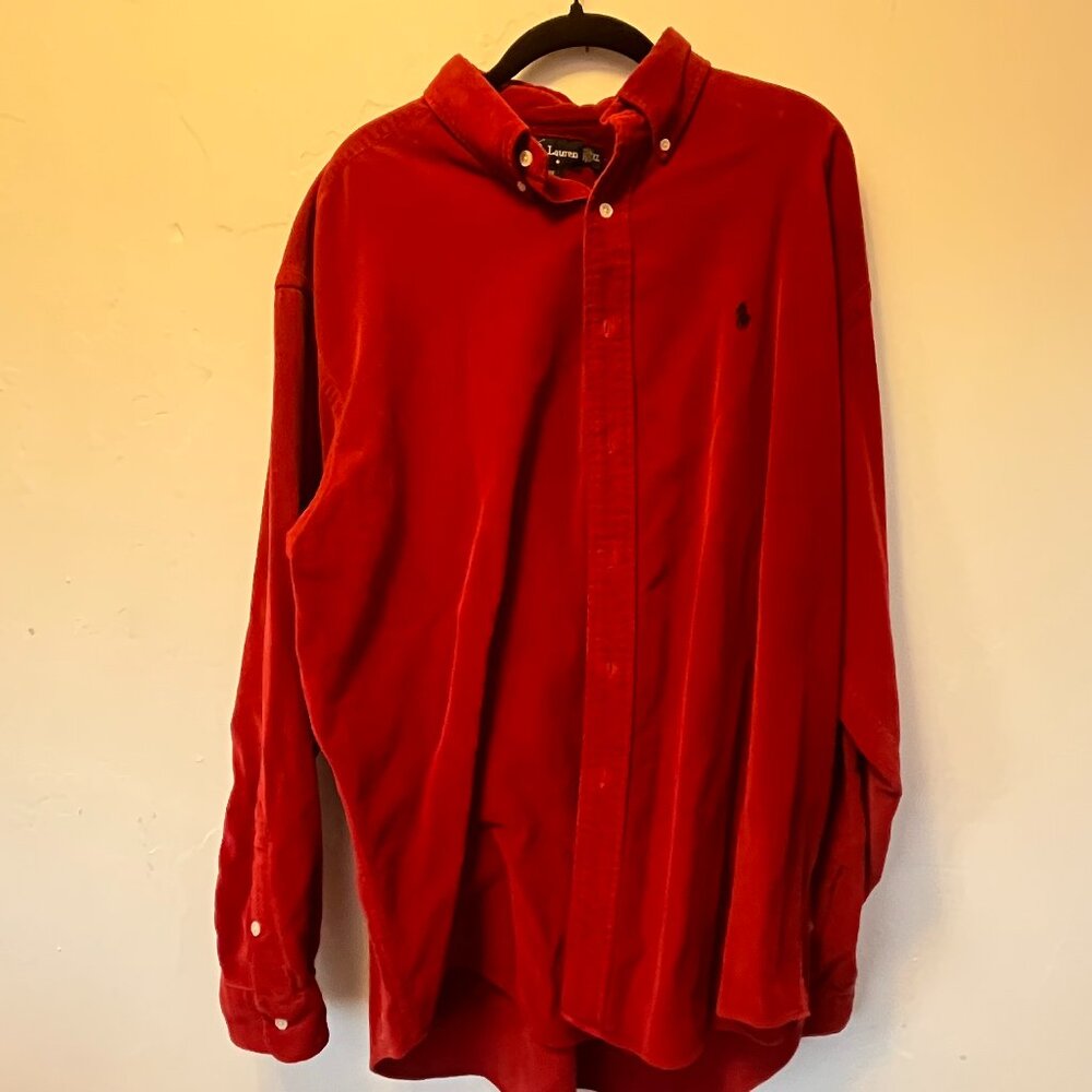 Ralph Lauren Red Long Sleeve Corduroy Shirt XL
